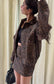 Cheetah Print Denim Jacket & Skirt Set
