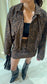 Cheetah Print Denim Jacket & Skirt Set