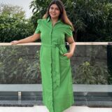 EVERGREEN – Cotton Green shirt dress