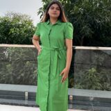 EVERGREEN – Cotton Green shirt dress